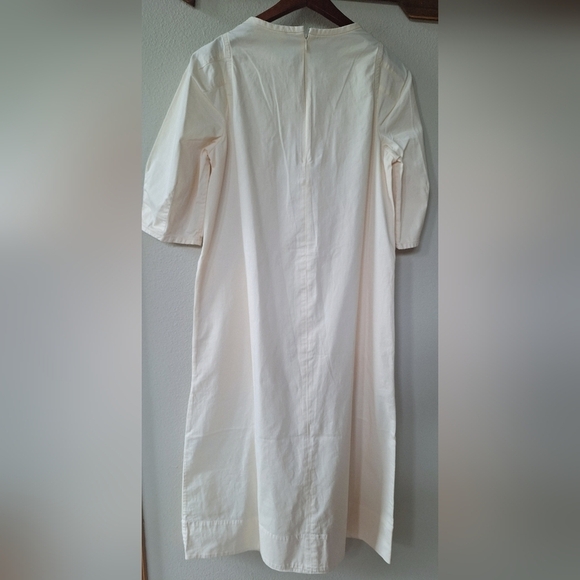 NWT Everlane Short Sleeve Puff Midi Dress Lagenlook  Pale/Yellow Womens Size S - Picture 11 of 12